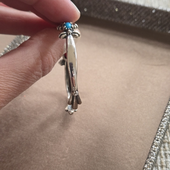 American West Sterling Multi Gemstone Cuff Bracelet - Picture 10 of 12